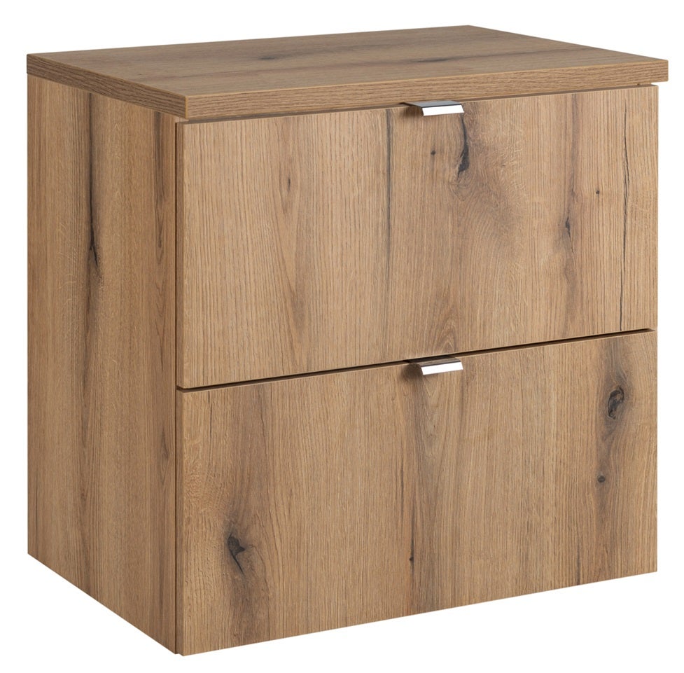 Szafka łazienkowa NOVA OAK 60 cm dąb z blatem 2 szuflady