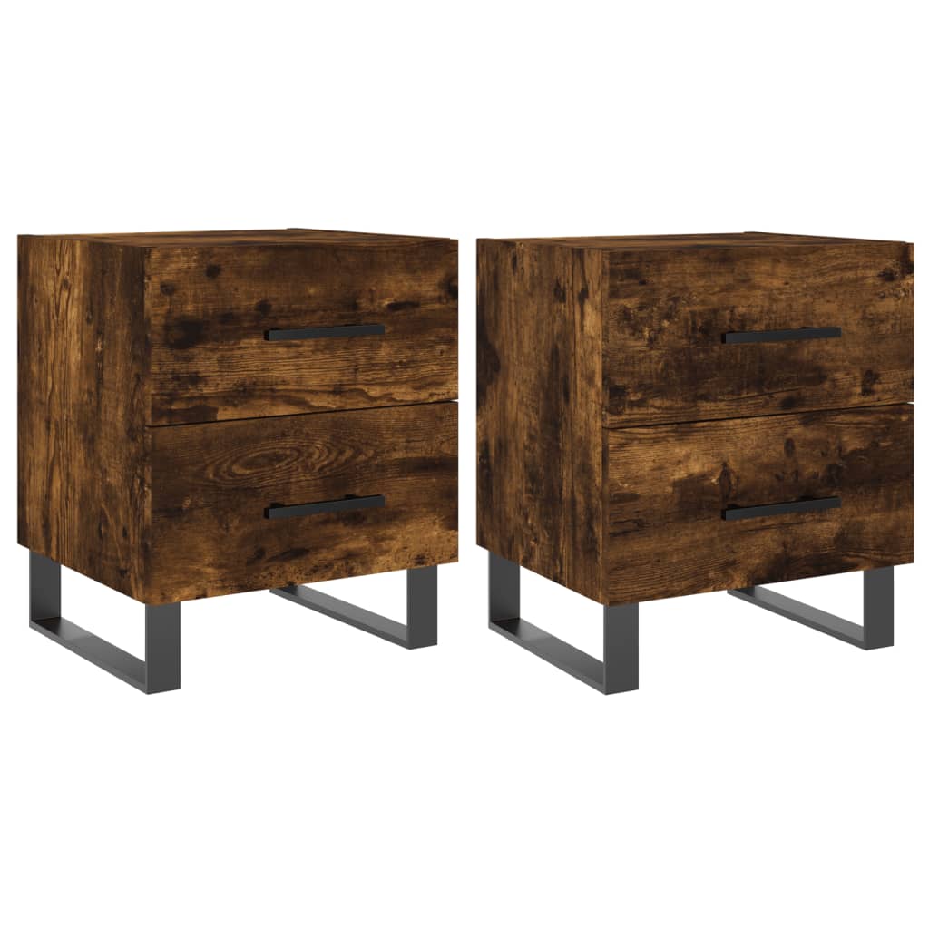 Maison Exclusive - Tables de chevet 2pcs chêne fumé 40x35x47,5cm bois d’ingénierie - 2