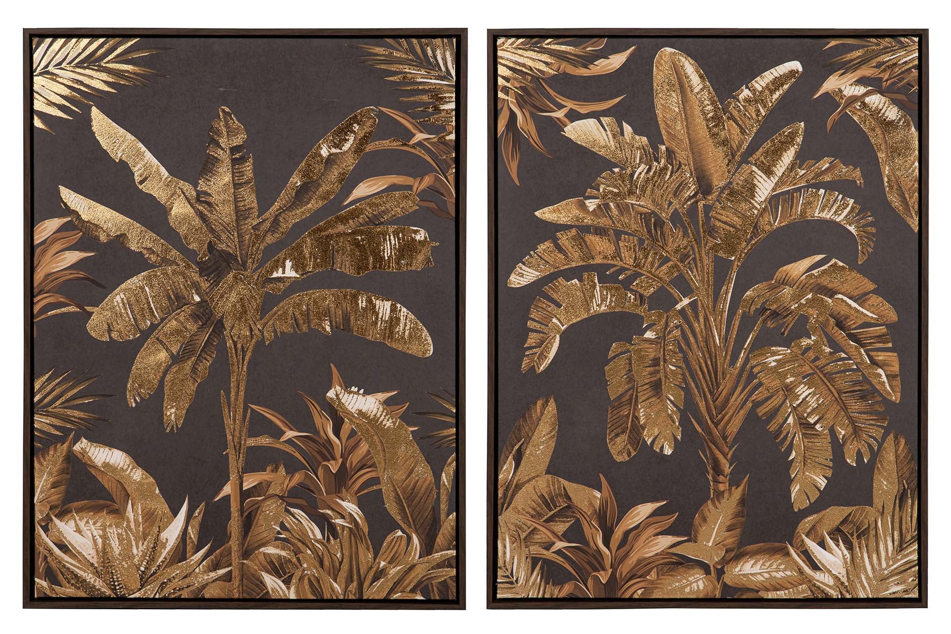 Lot de 2 tableaux avec cadre marron en relief 63x4x83 cm | Leroy Merlin