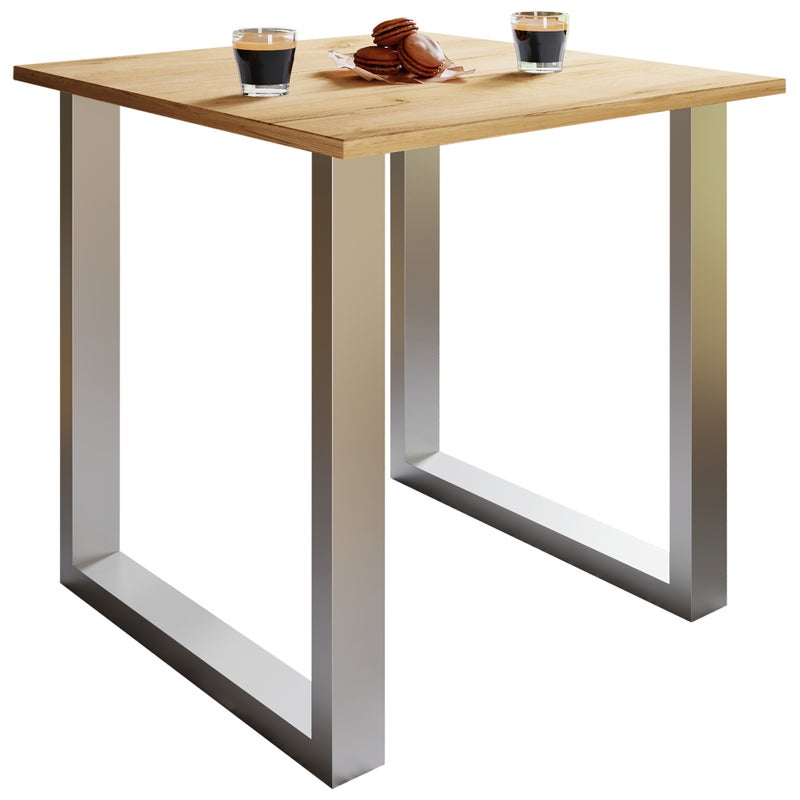 Stół do jadalni Xona Srebro / Dąb miodowy W. 76 x S. 80 x G. 80 cm