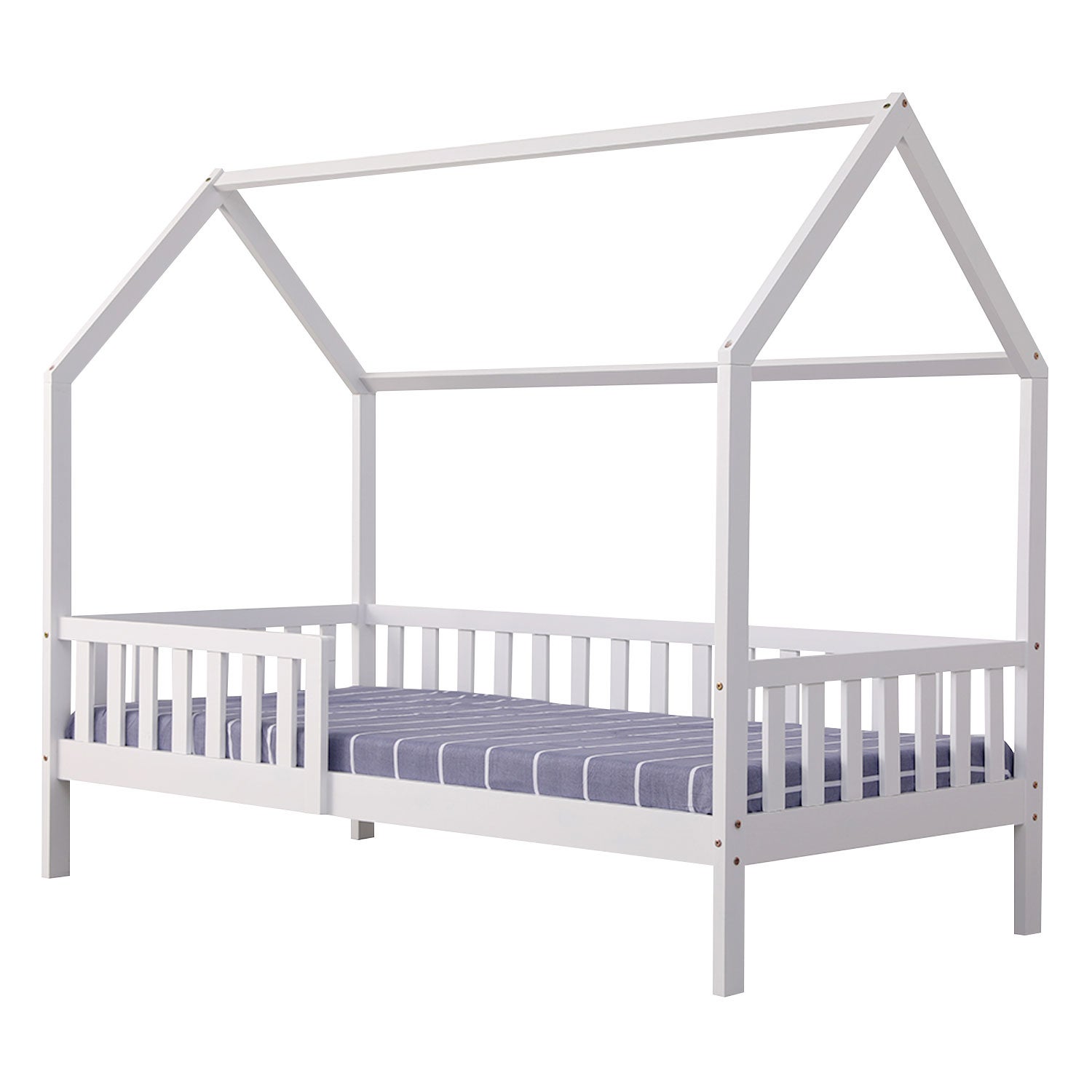Lit cabane pour enfant 190x90cm blanc MARCEAU - 3