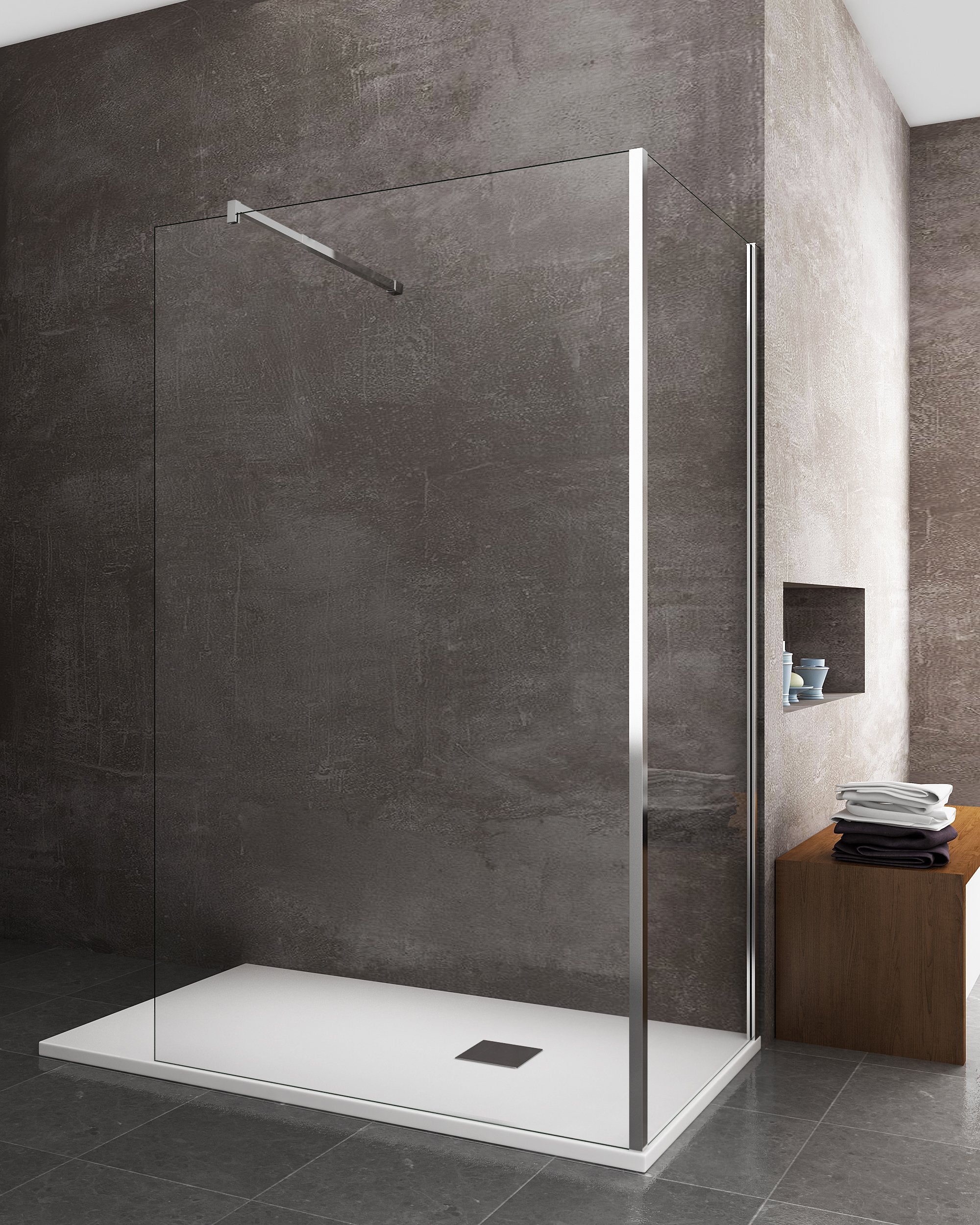 Parete Doccia Walk-in Angolare Doppio Vetro 8 mm Reversibile 88-90 x 88,5-90,5 H 200 cm - 3