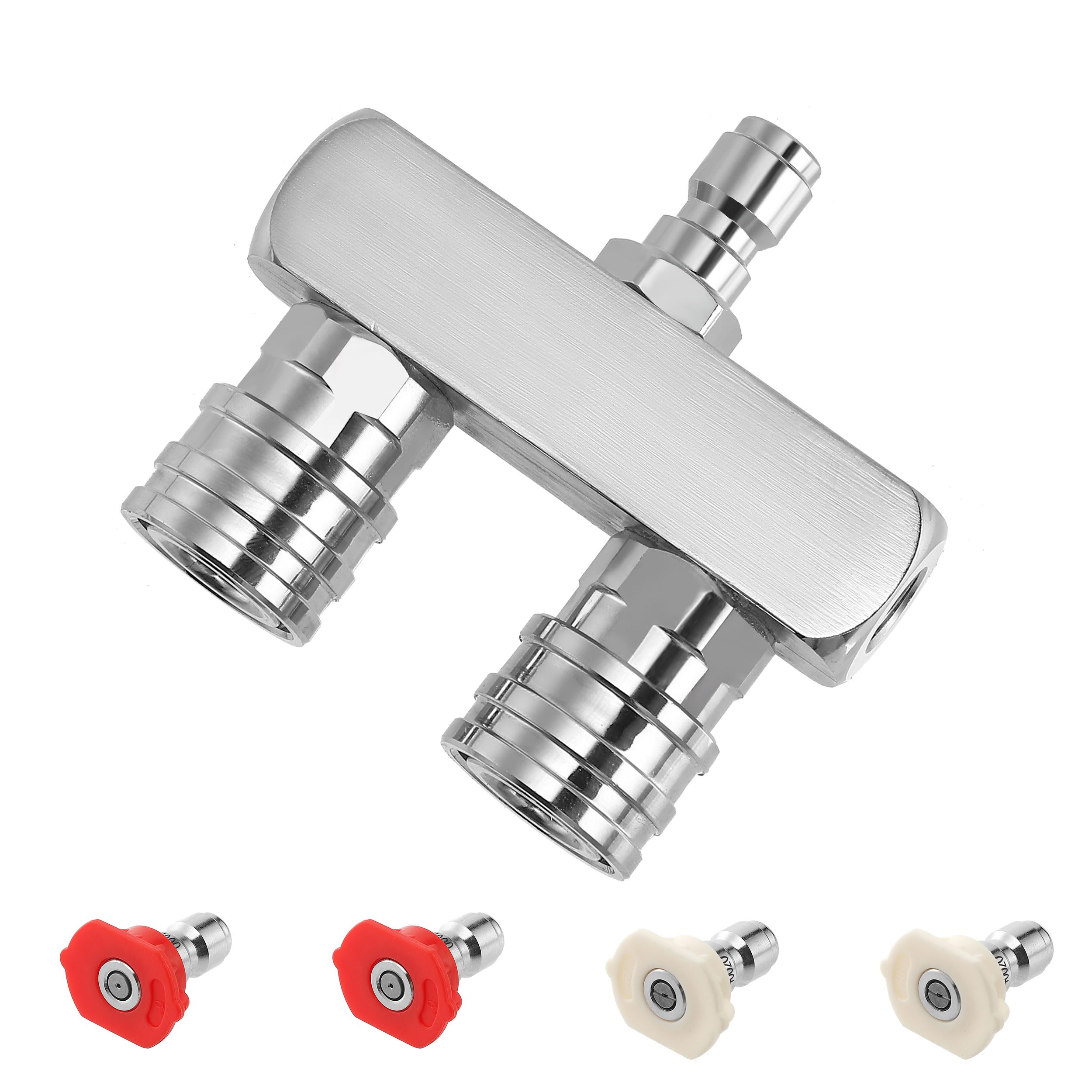 2 Embouts De Buse 15° 1/4" Rapide – Acier Inoxydable 1 Mm Orifice – Jet Puissant Pour Nettoyeur Haute Pression
