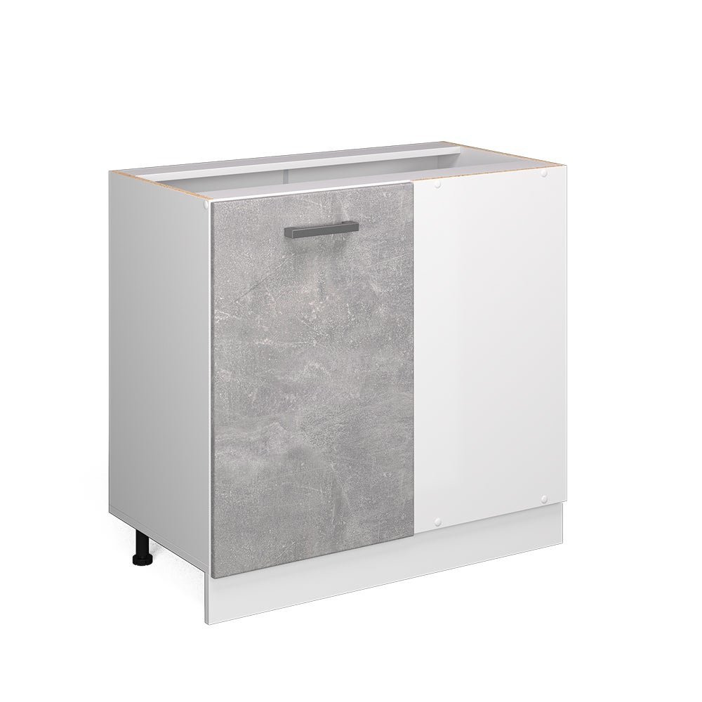 Vicco Uniwersalna szafka narożna R-Line, Beton, 86 cm z drzwiami, bez blatu roboczego