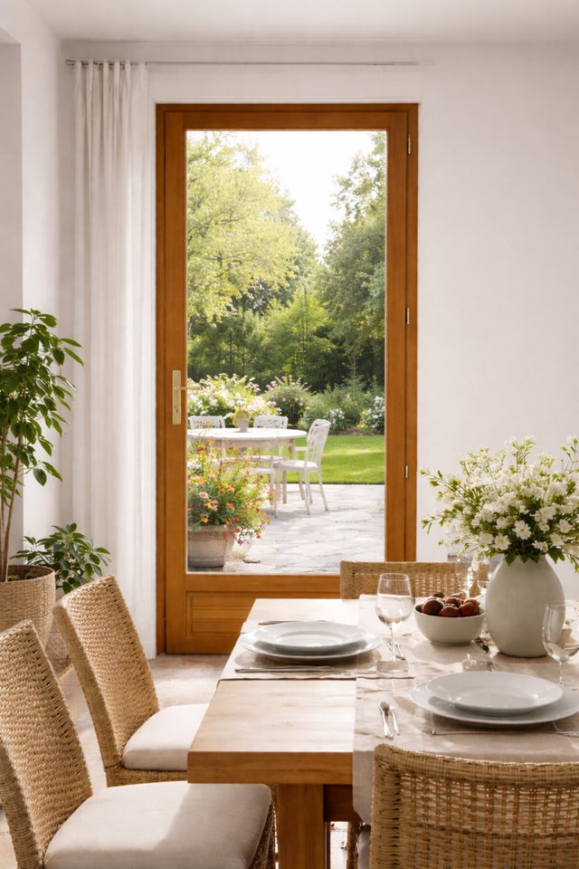 Porte Fenetre Bois 1 Vantail H215 X L90 Cm Côte Tableau Tirant Droite Gd Menuiseries