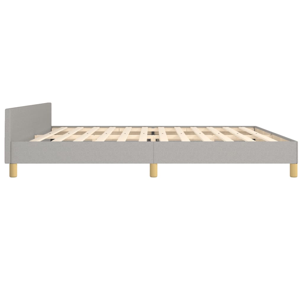 Cadre de lit sans matelas gris clair 200 x 200 cm en tissu - 7
