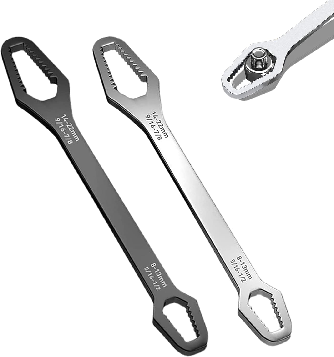 Gvivej Lot De 2 Clés De Chantier Universelles Multifonctions – Clé Architecte Avec Jauge, Clés Allen & Carrées, Argenté