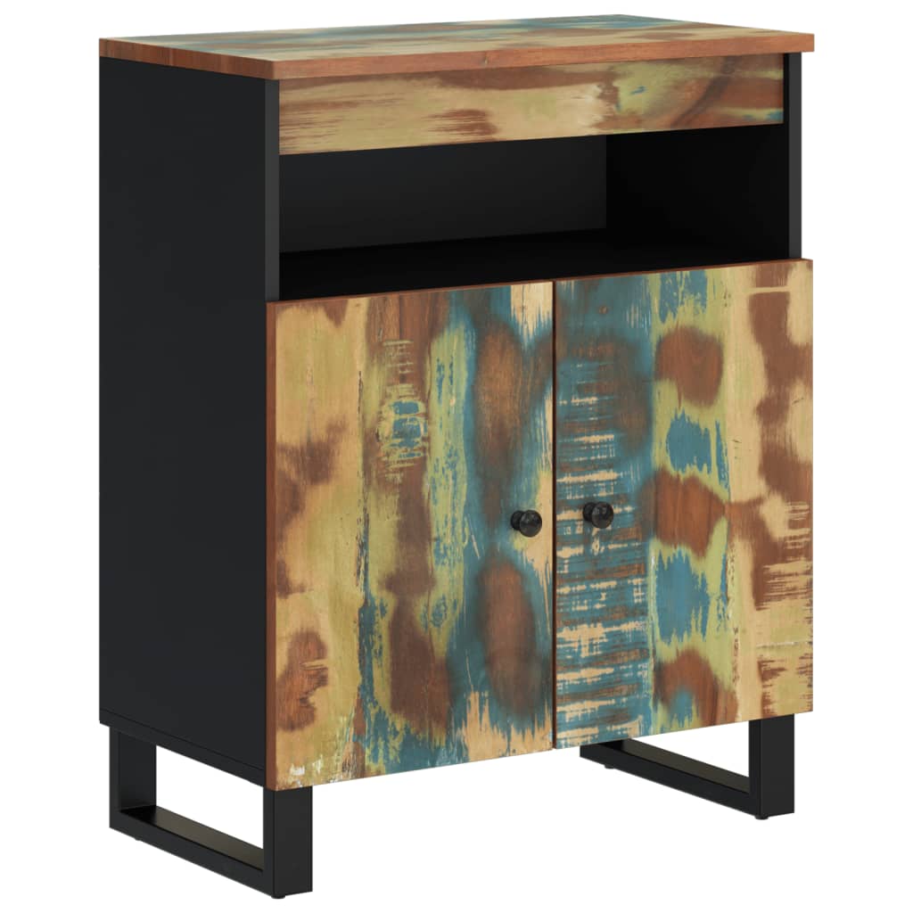 Buffet 2 Portes En Bois De Manguier Massif - 60x33x75 Cm - Style Classique - Rangement Spacieux - 2