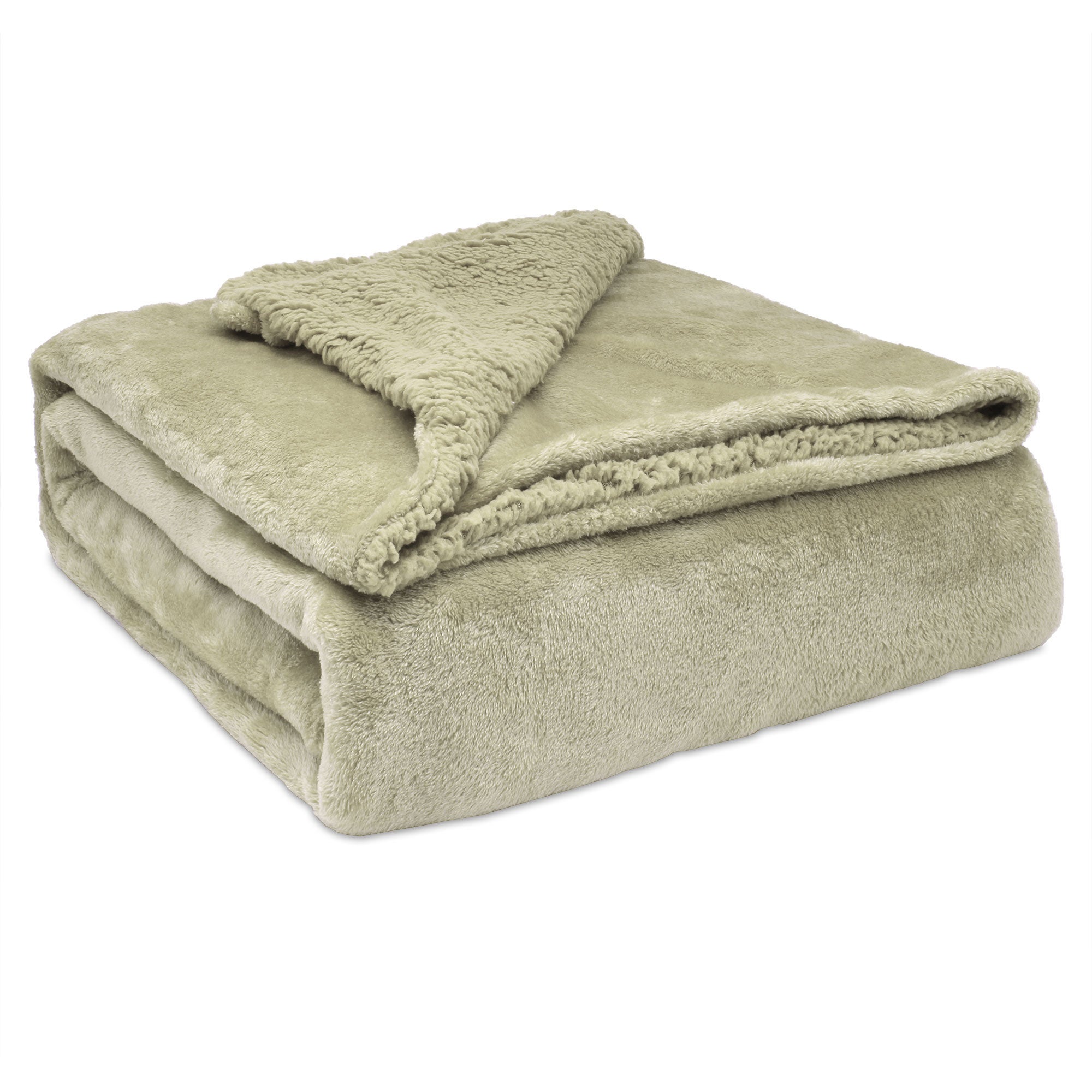 Manta sofá invierno grande sedalina lisa y borreguito polar sherpa 180x240cm calentita gruesa, briebe, taupe, , -