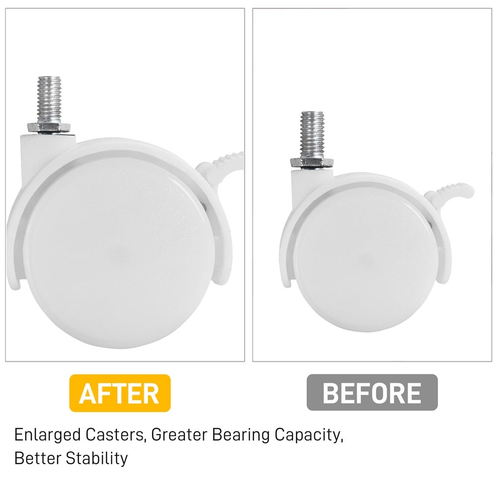 Bureau d'ordinateur Portable en Métal avec Roulettes et Tiroir Étagères de Rangement, Chêne clair Yaheetech - 6