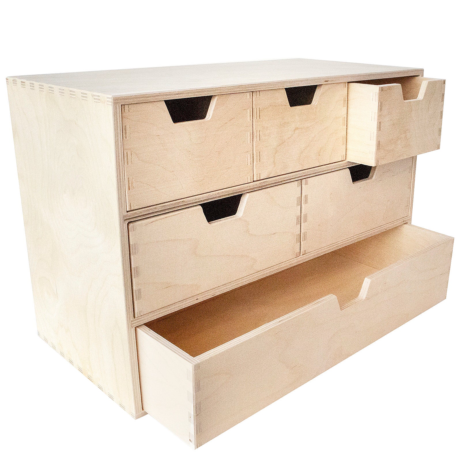 Creative Deco Mini Cassettiera in Legno | 6 Cassetti | 42x20x28.5cm | Scatola Armadio di Stoccaggio | Compensato Non Verniciato | Decoupage e Deco - 10