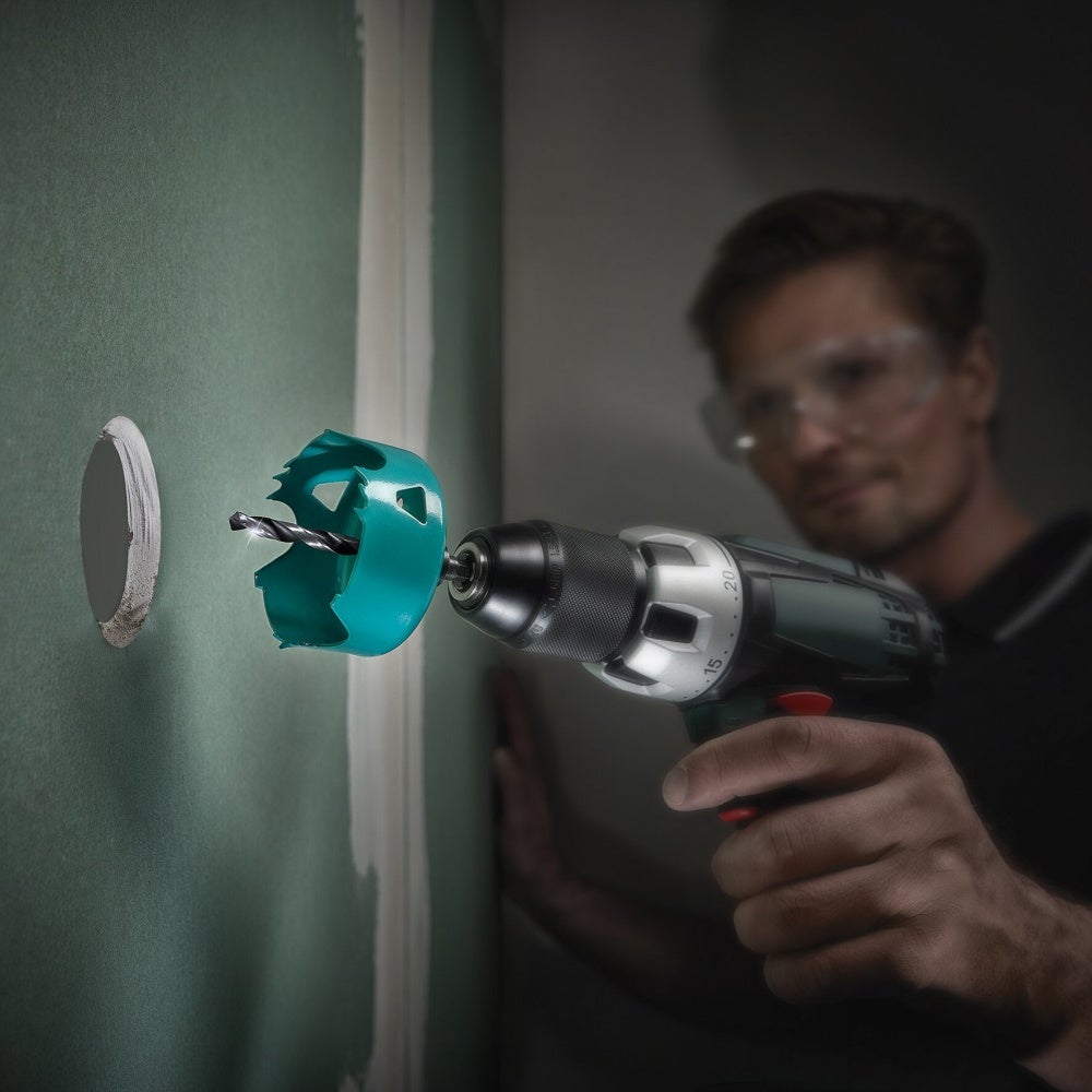 Serra copo multimaterial - 105 mm de diâmetro - 30 mm de profundidade de corte, com broca de centragem - wolfcraft 5972000 - 3