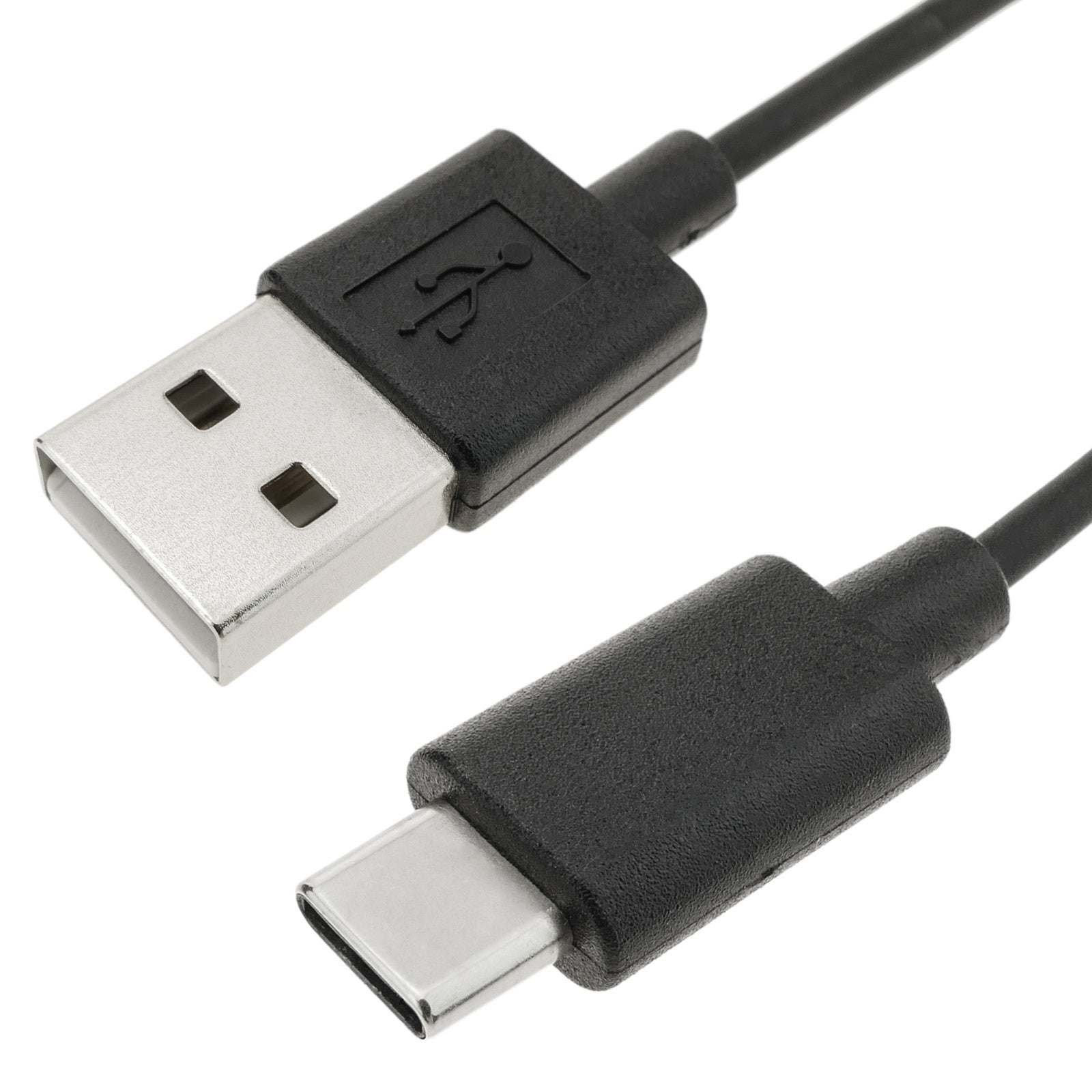 Câble avec connecteurs USB C mâle 2.0 vers USB A mâle 2.0 en noir 2 m ...