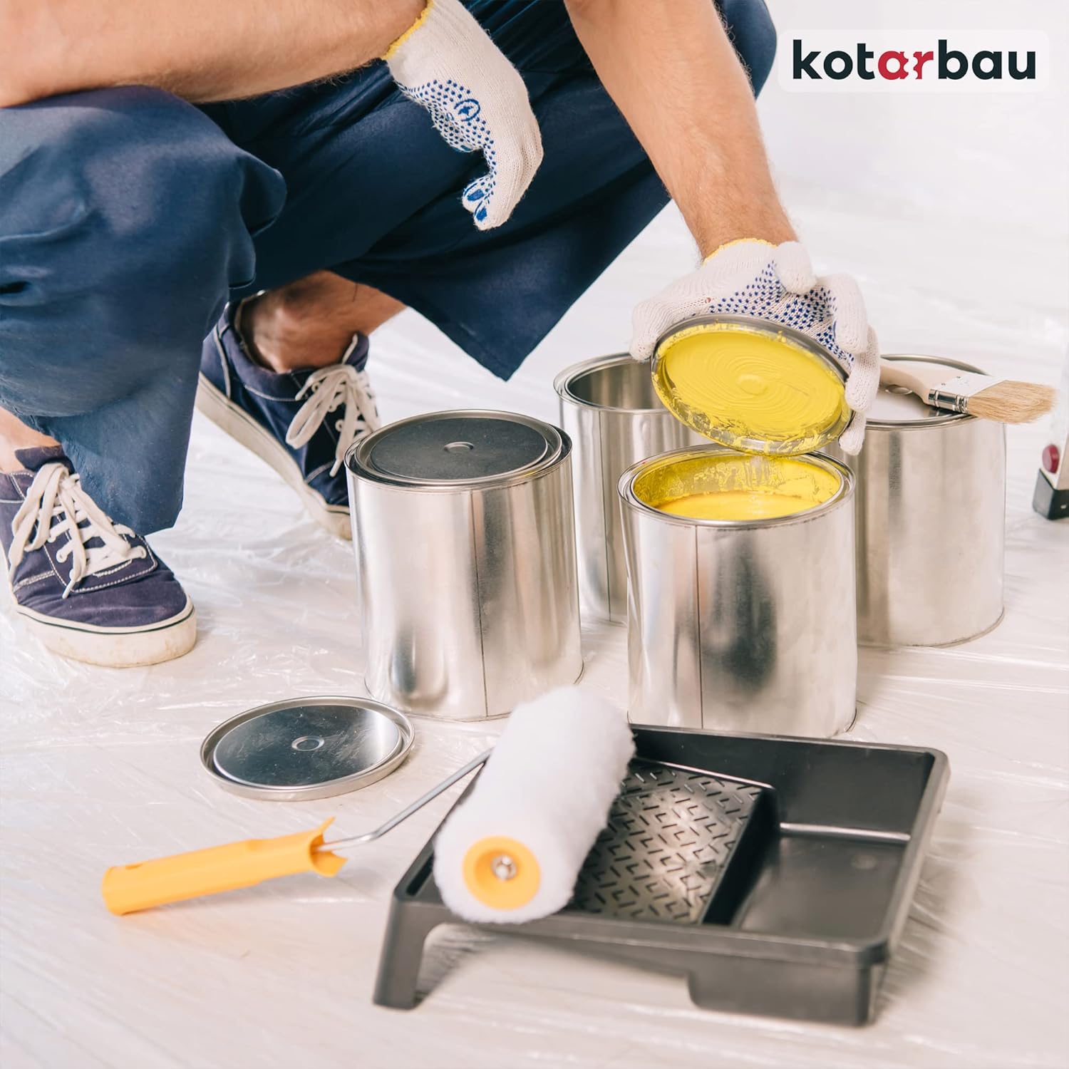 Lotto da 10 teli protezione vernice 4x5 m - 20 m² - film plastico protettivo - KOTARBAU - 8