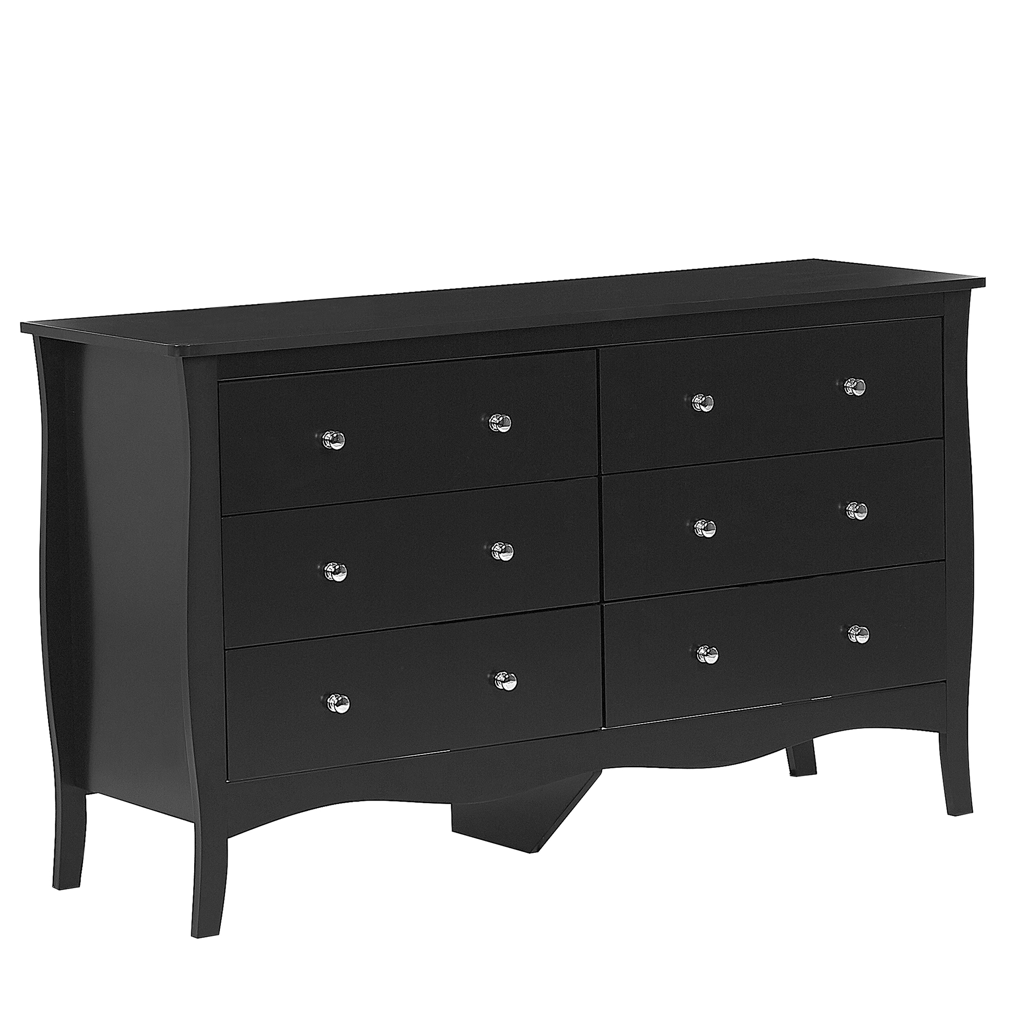 Beliani Commode noire 6 tiroirs WINCHESTER | Leroy Merlin