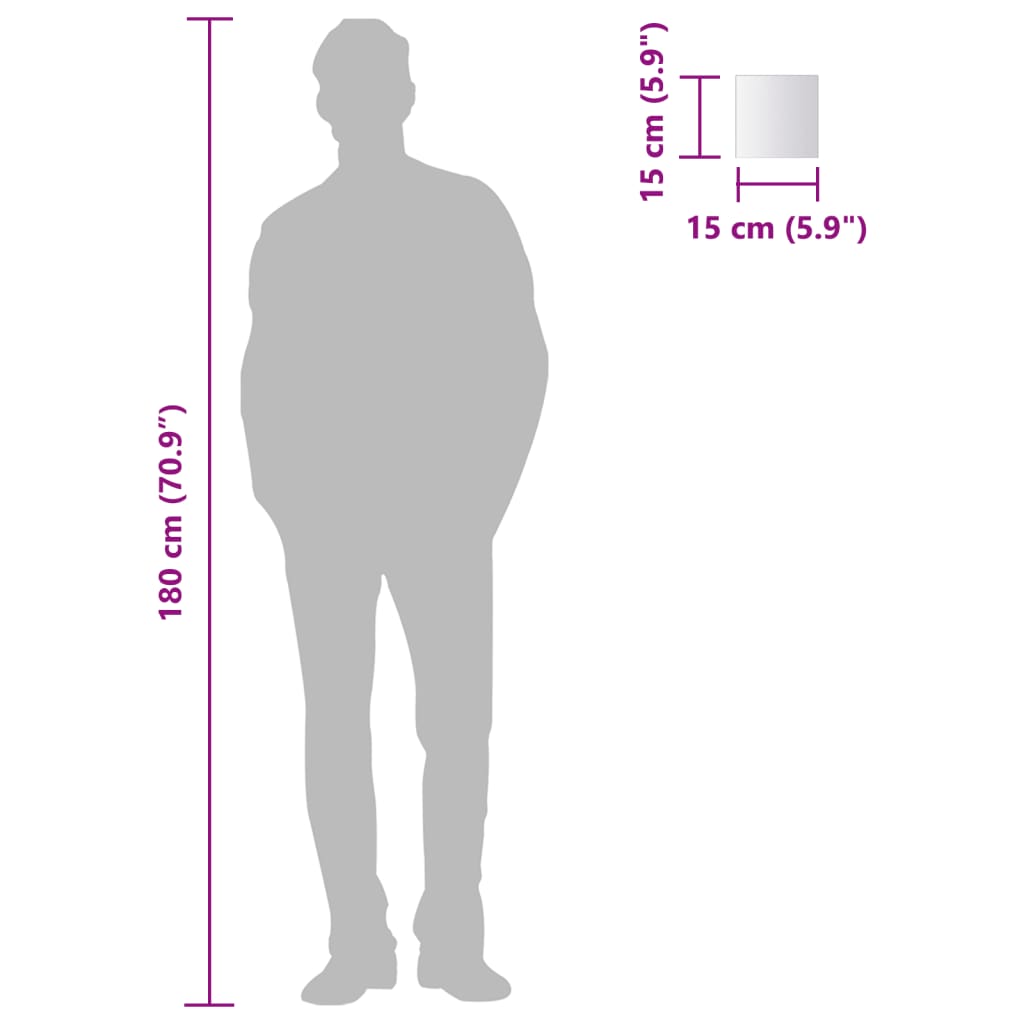 Carreau de miroir 24 pcs Carré Verre - 7