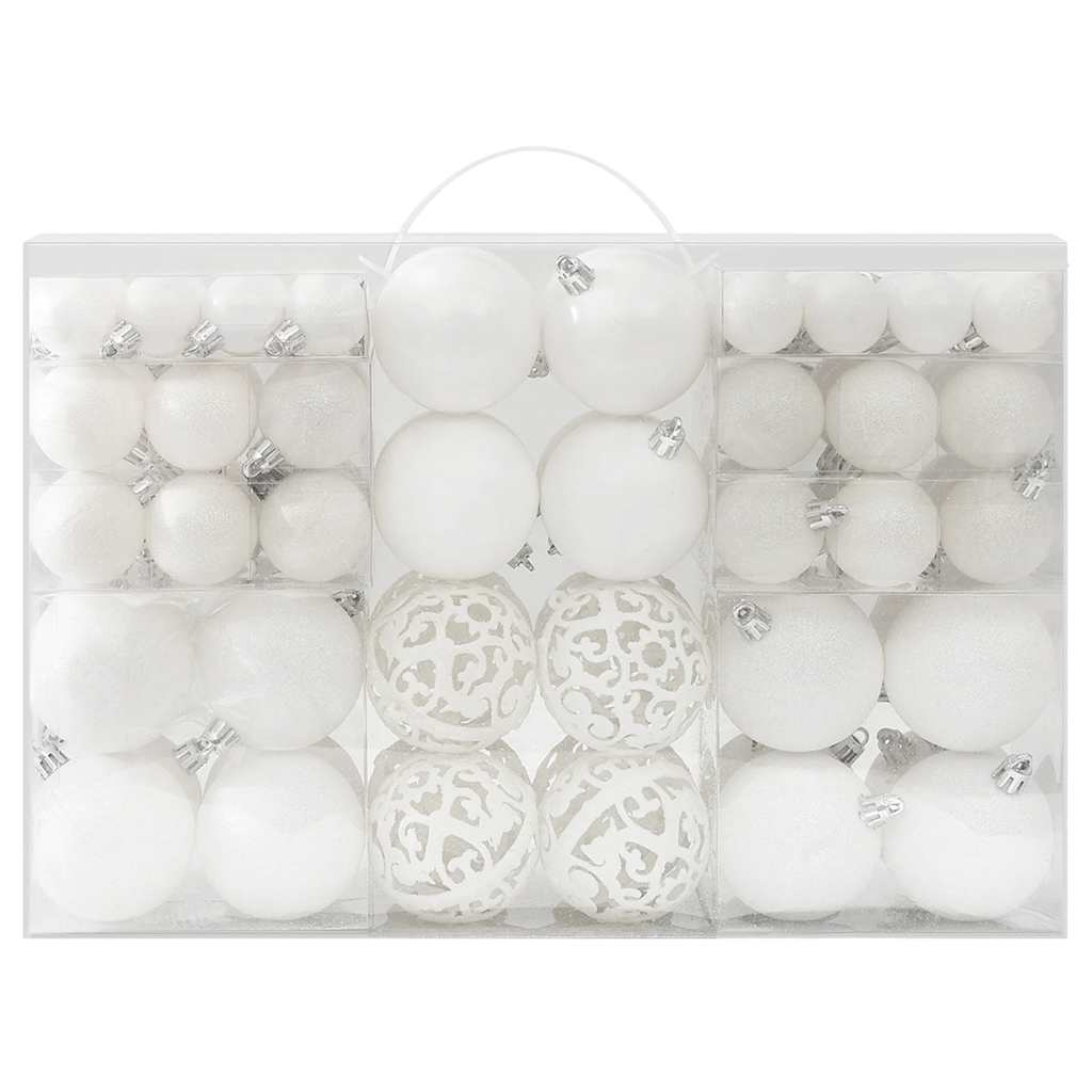 Ensemble de boules de Noël 100 pcs Blanc vidaXL - 2