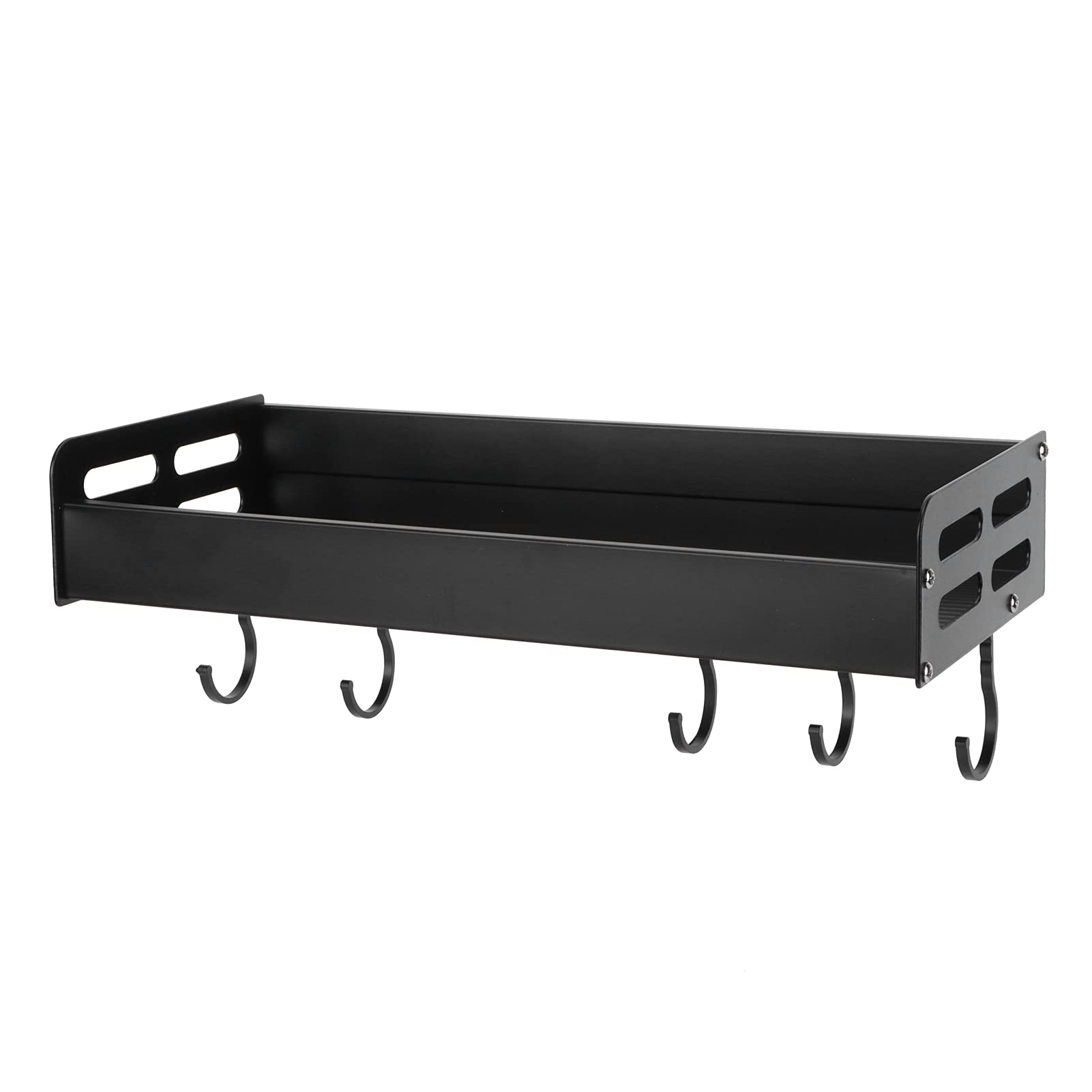 Mensola Porta Spezie Da Parete 2 Pezzi - Nero, Per Barattoli, Salvaspazio Cucina