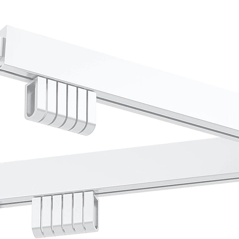 Rozwijany wieszak na ubrania montowany na ścianie, obracający się o 360° (biały, dwuwarstwowy)