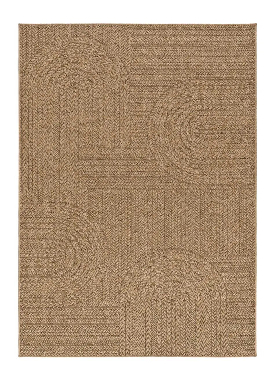 Tapis extérieur naturel rectangulaire l.80 x L.150 cm ACRA géométrique effet jute - ATTICGO - 7
