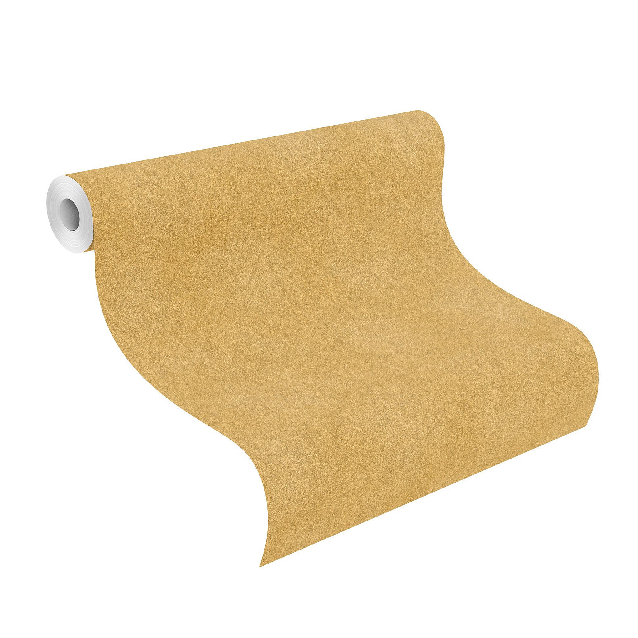 Papel de parede não tecido com efeito de gesso Rasch em amarelo-castanho Linares 617177 - 3