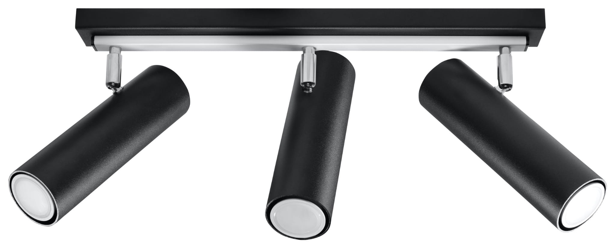 Reflektor sufitowy spot natynkowy Direzione listwa czarny-chromowany 3xGU10x40W wym: 45 x 45 cm metal Sollux Lighting