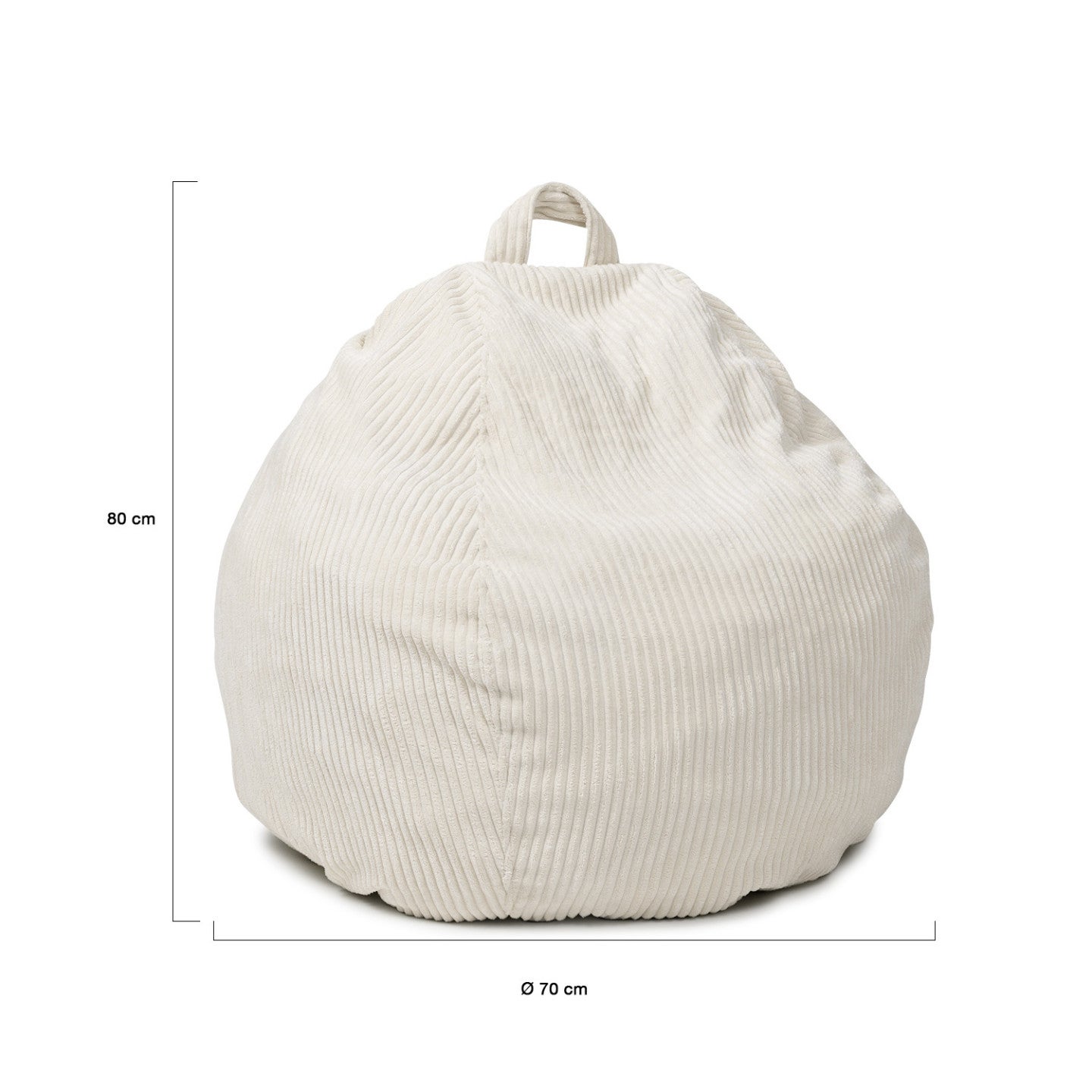 Pouf poire HORTENSE en velours côtelé beige - 4