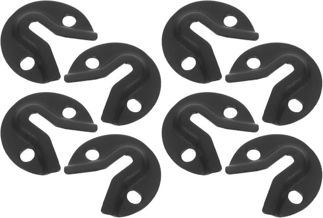 Juego de 8 ganchos de metal de hierro negro mate para marcos de fotos y espejos, ganchos de pared resistentes con forma de bucle que no requieren tala