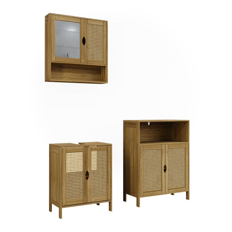 Vicco Badmöbel-Set Liora, Bambus, 3 części