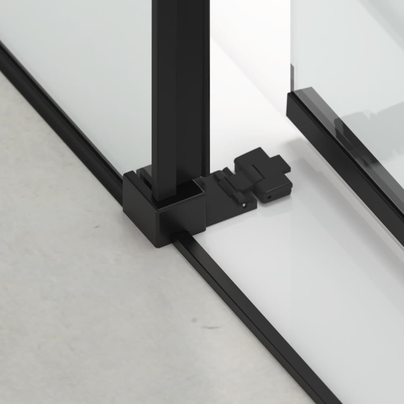 Swiss Aqua Technologies TEX BB 110x195cm Porta doccia scorrevole anticalcare con profili neri opachi (TEXDBB110CT-SET) - 5