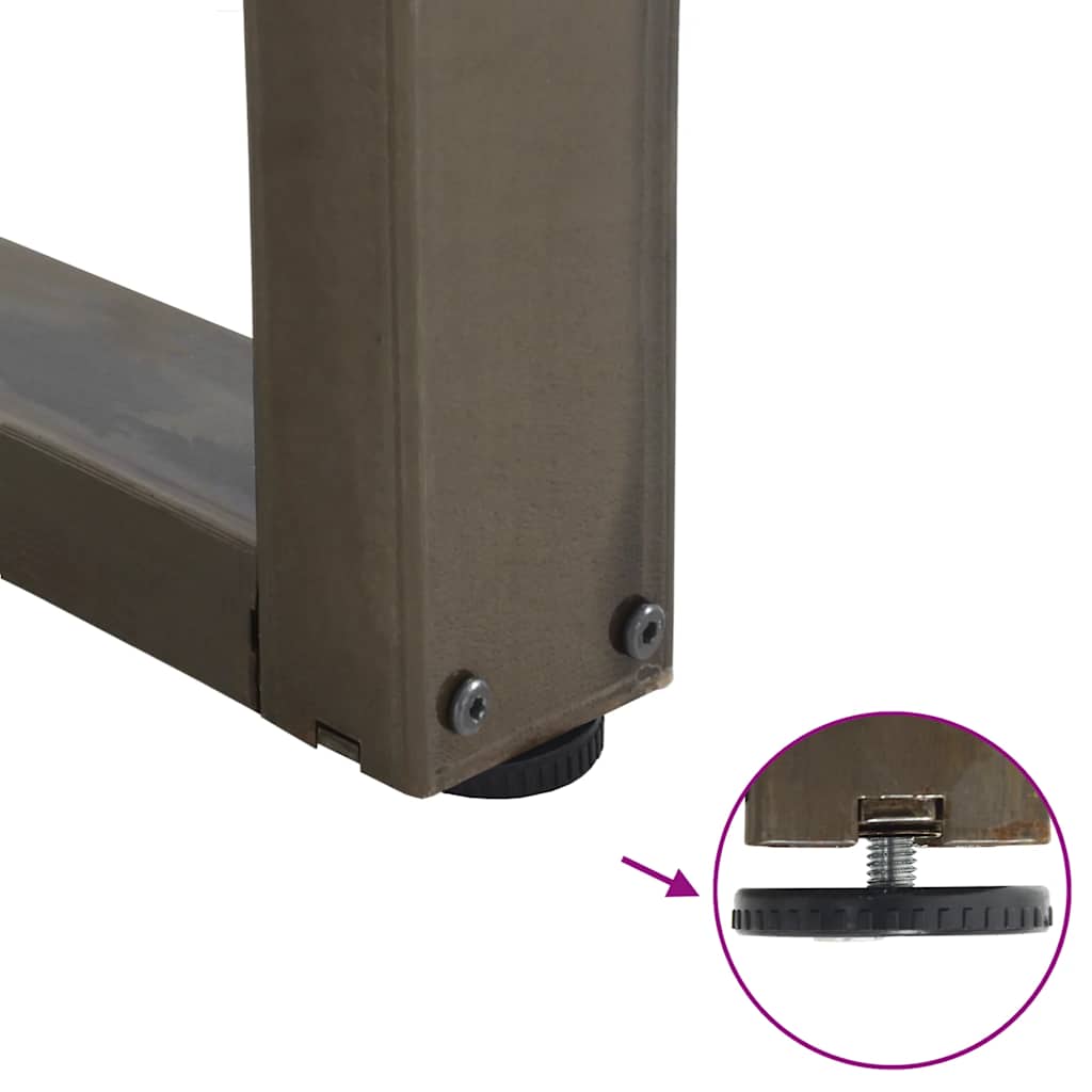 Maison Exclusive - Pieds de table à manger en forme de V, 2 pièces, acier l, 90 x (72-73,3) cm - 9