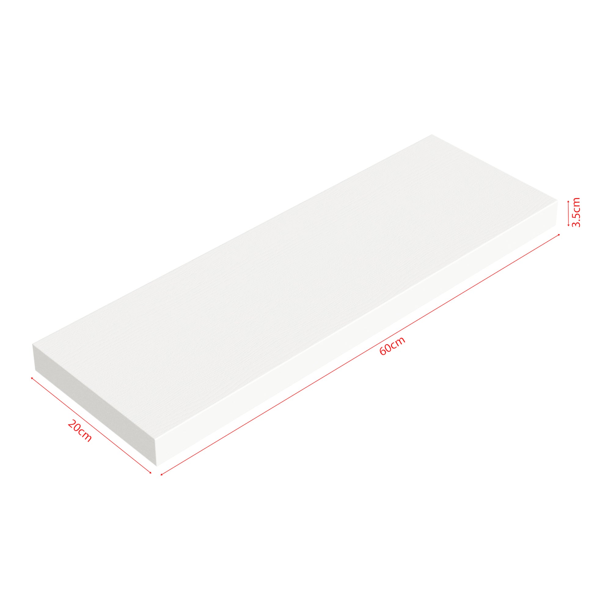 Conjunto de 3 prateleiras flutuantes Stranda MDF/metal 60x20x3,5cm - Branco [en.casa] - 4