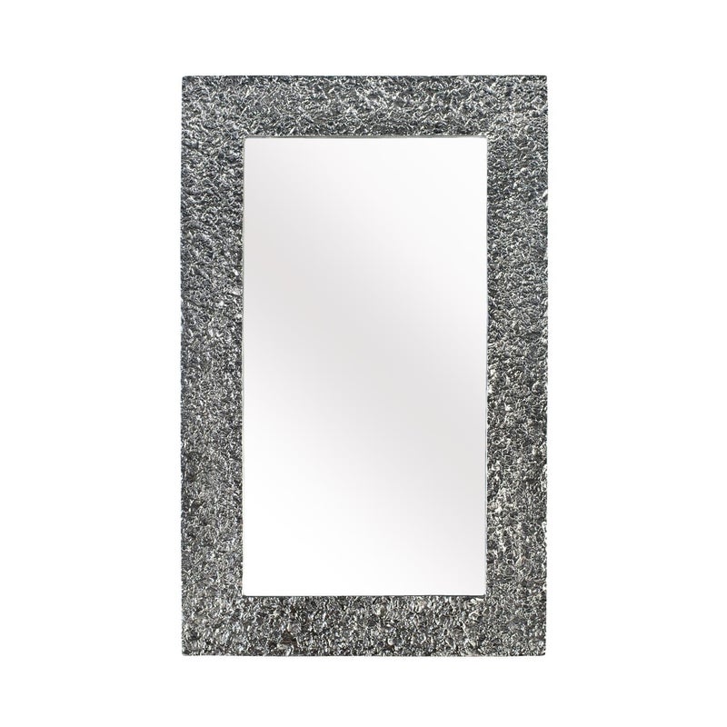 Lustro z aluminiową ramą i dekoracyjnym reliefem