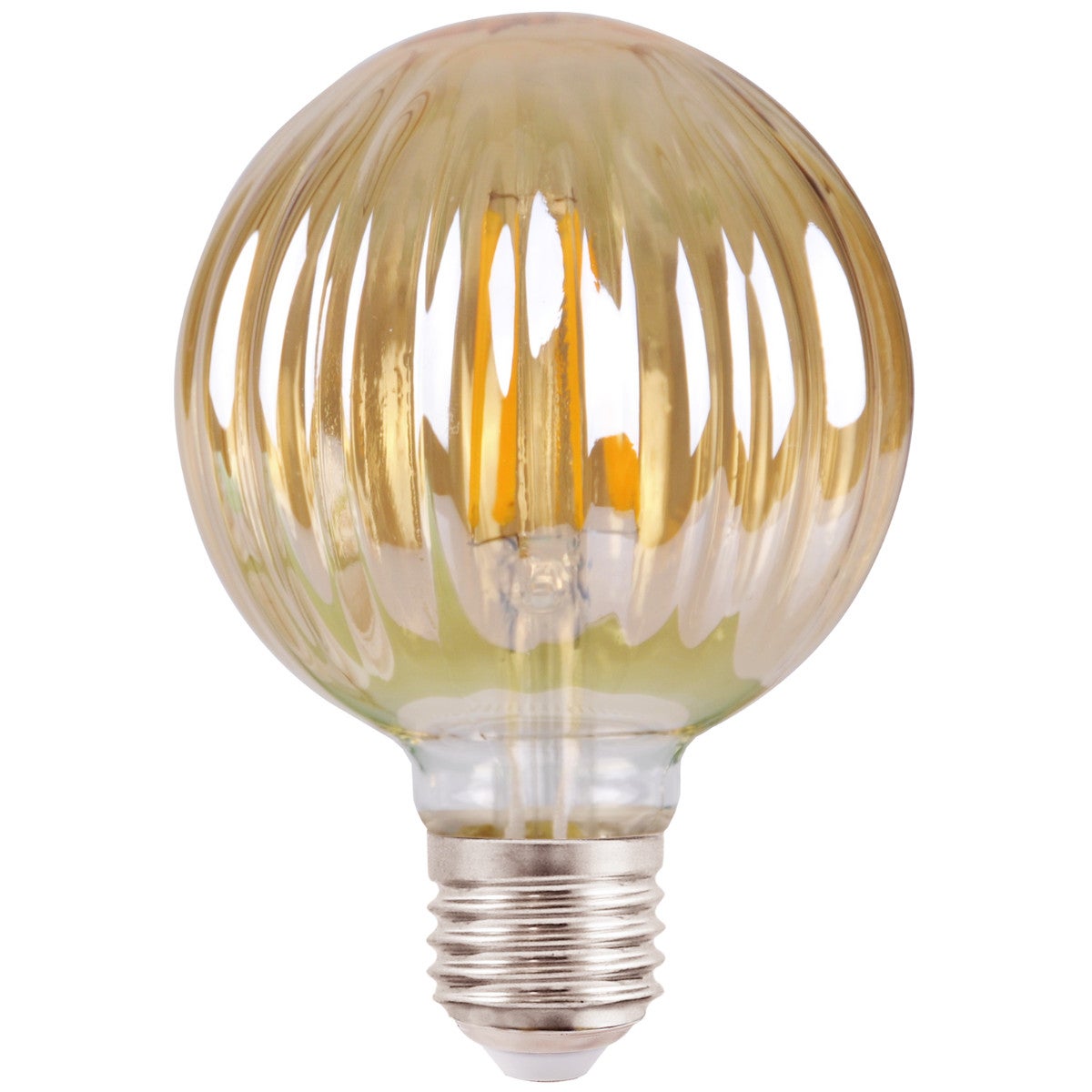 Zarówka dekoracyjna LED COB E27 4W kulka bursztynowa Ciepła biel 2700K 450lm Polux