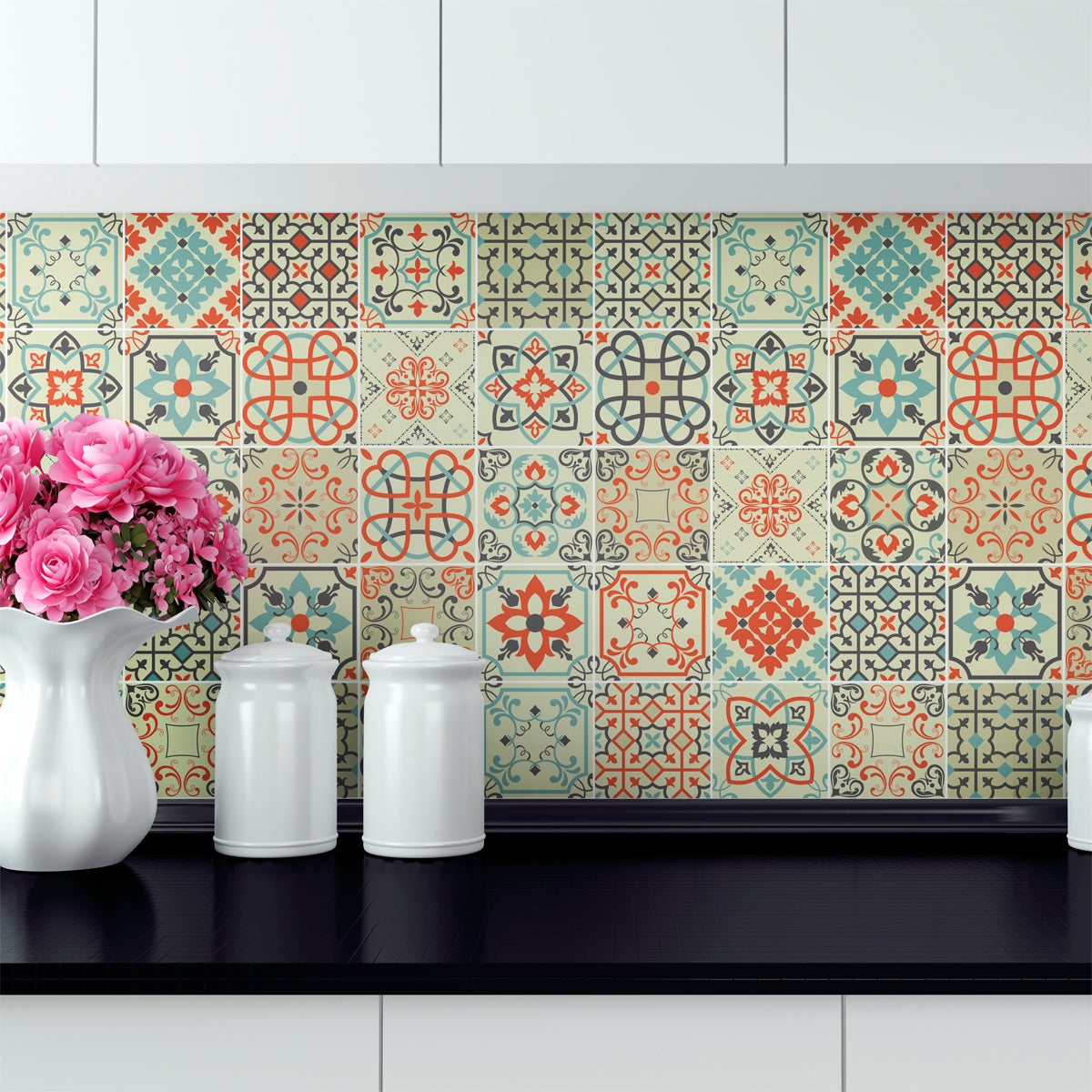 30 vinilo baldosas azulejos vérone - adhesivo de pared - revestimiento sticker mural decorativo - 30stickers15x15cm