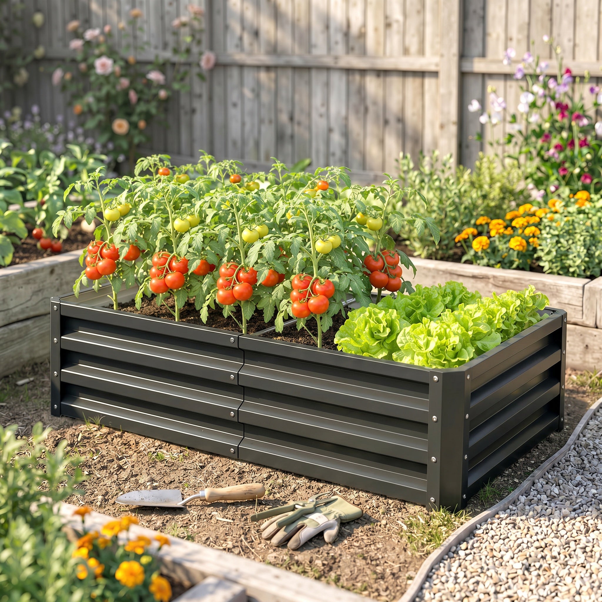 Carré potager Acier galvanisé Outsunny - 7