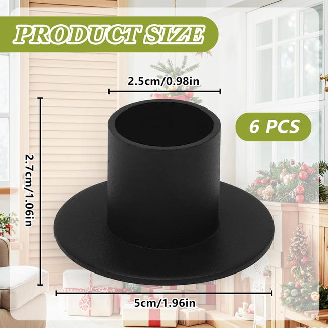 4 Portacandele In Metallo Bianco Opaco Per Candele Coniche, Decorazioni Per Matrimoni, Natale, Centrotavola, H 2,7cm