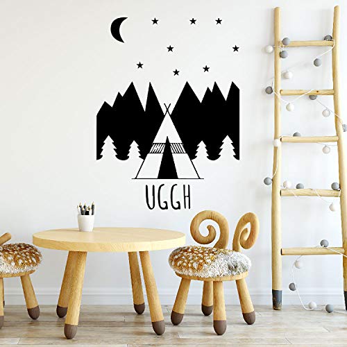 Autocollant Mural Grand Pin Noir - Déco Forêt, Ambiance Montagne, Jungle - Pour Chambre, Bureau, Salon - PVC Amovible - 6