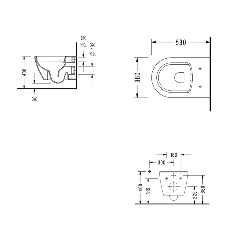 Serel cuvette suspendue sans bride fixations invisibles abattant slim softclose blanc SP26 Leroy Merlin