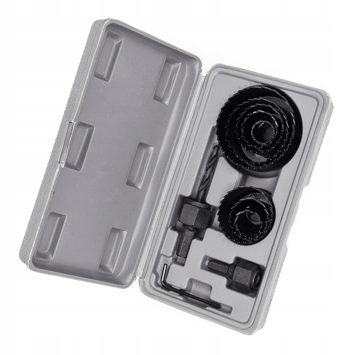 Zestaw otwornic do drewna 19-64mm adapter z wiertłem prowadzącym 11 szt.