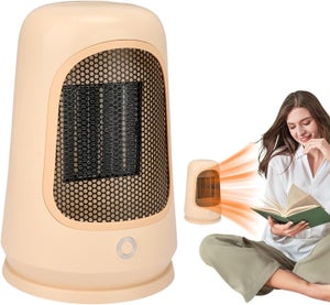 Chauffage D'Appoint Céramique 700W - Mini Radiateur Soufflant Silencieux, Oscillation 90°, 2 Modes - Blanc