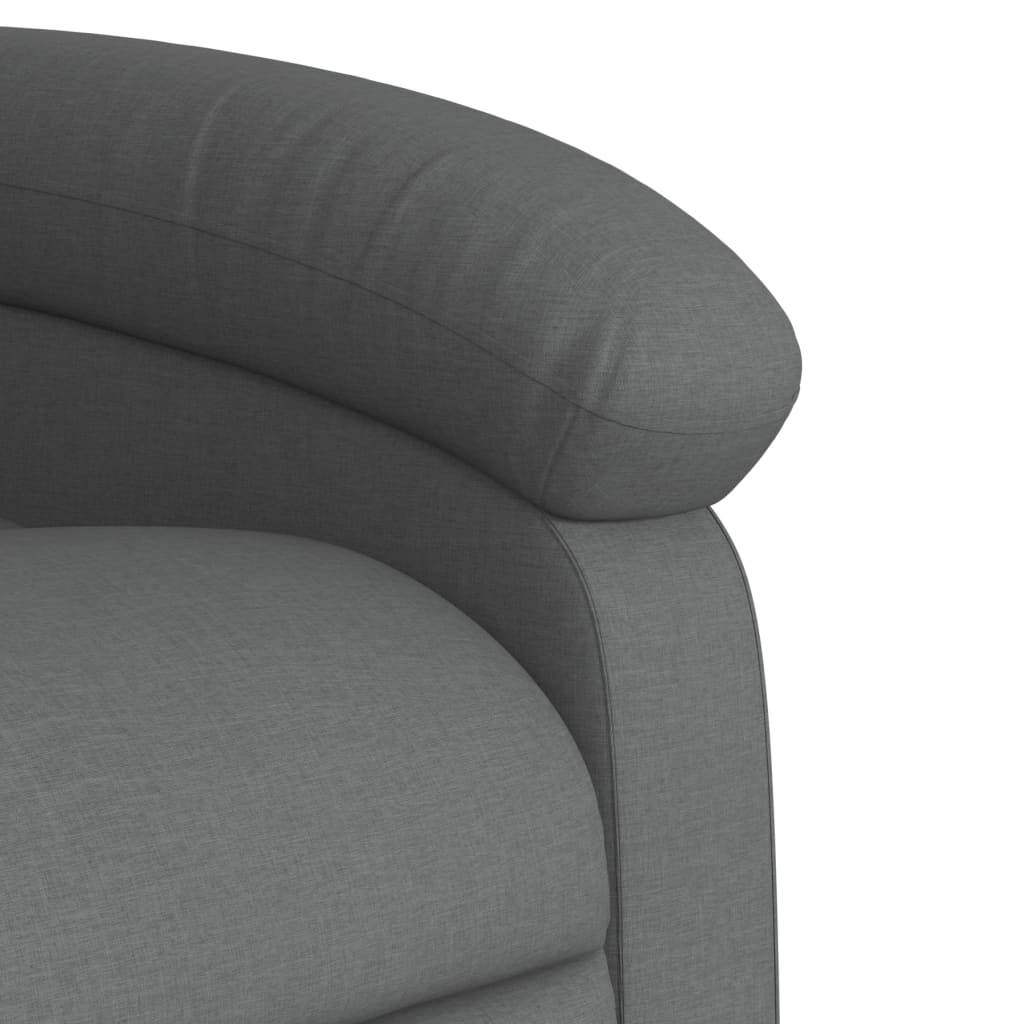 Fauteuil de Salon，Chaise，Fauteuil inclinable de massage gris foncé tissu - 9