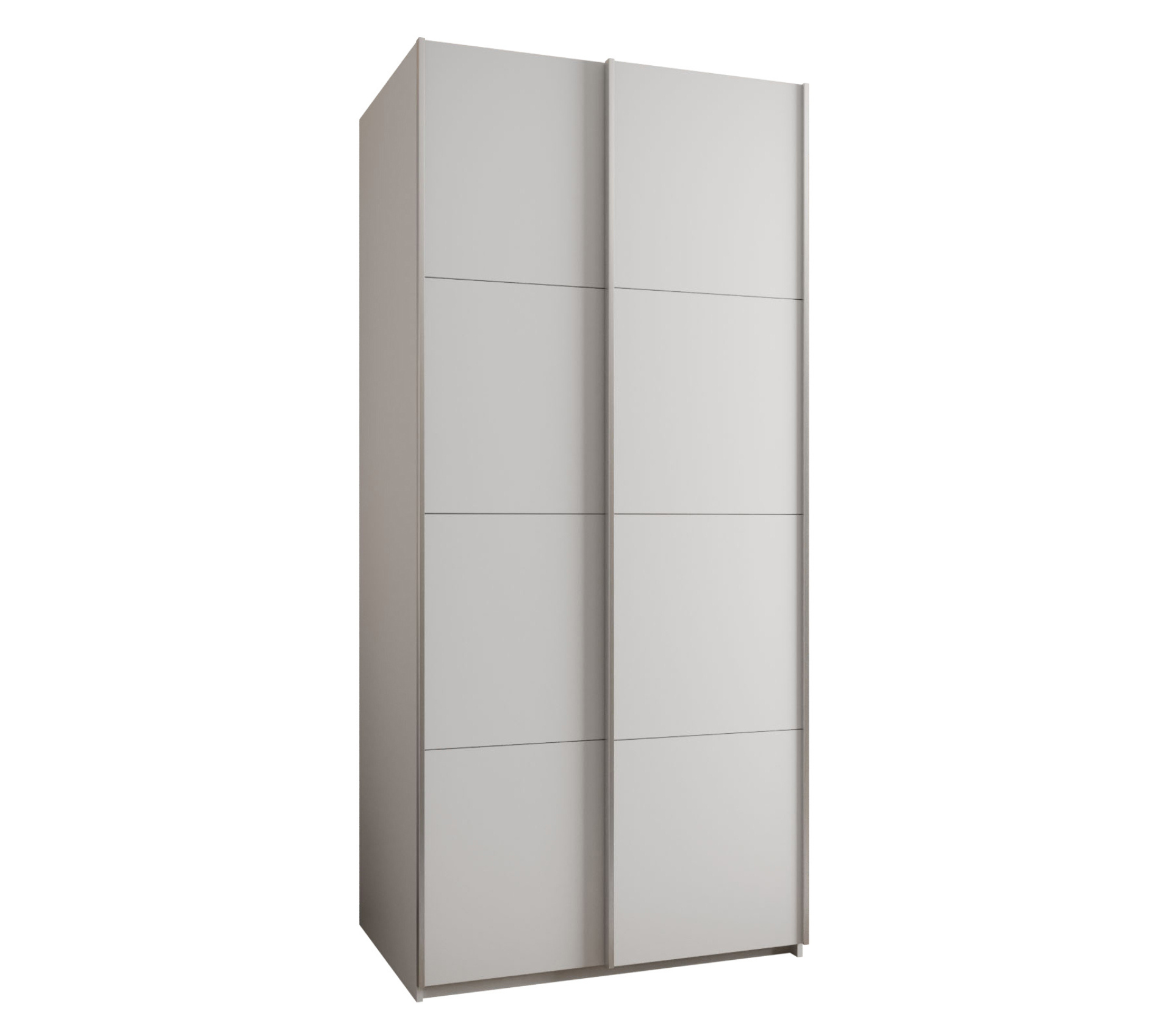 Szafa przesuwna wysoka Lux 1 120 x 64 x 245,5 cm biały + biały + u. srebrny - Abiks Meble