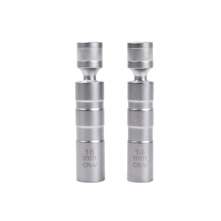 Carreuty 2 chiavi per candele di accensione, 14 mm + 16 mm, chiavi magnetiche universali, strumento di rimozione della candela rotante flessibile da 3/8 pollici per la riparazione auto Carreuty 2 chiavi per candele di accensione, 14 mm + 16 mm, chiavi magnetiche universali, strumento di rimozione della candela rotante flessibile da 3/8 pollici per la riparazione auto