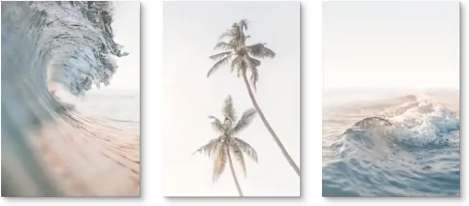 Pósteres de 30 x 40 cm - Paisaje de playa natural - Arte mural moderno en lienzo - Sin marco - Decoración de pared para salón y dormitorio - 5