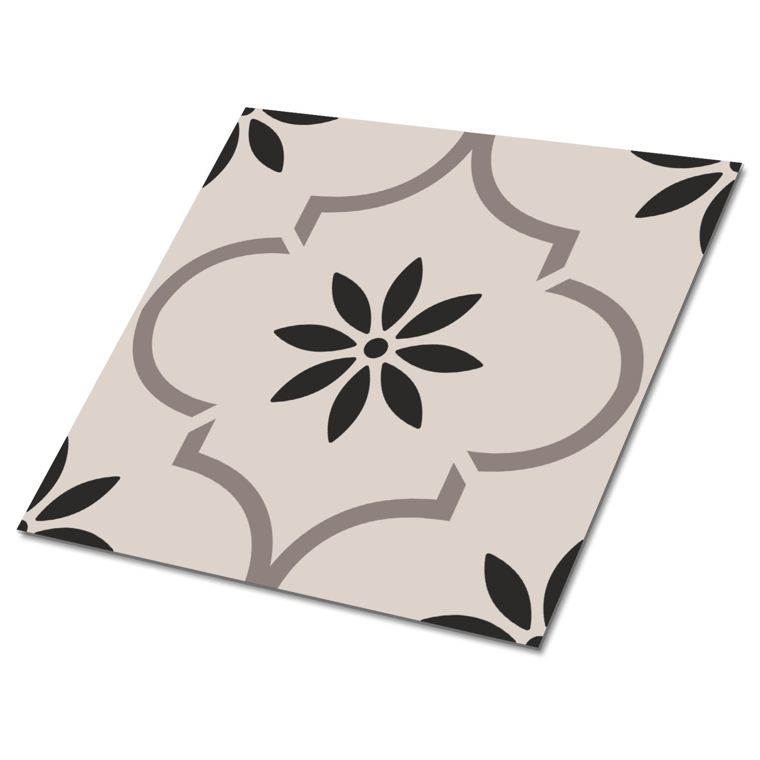 Samoprzylepne płytki PVC, kafelki PVC – 30x30 cm – Zestaw 9 szt. – Wzór kwiatowy arabski – TULUP
