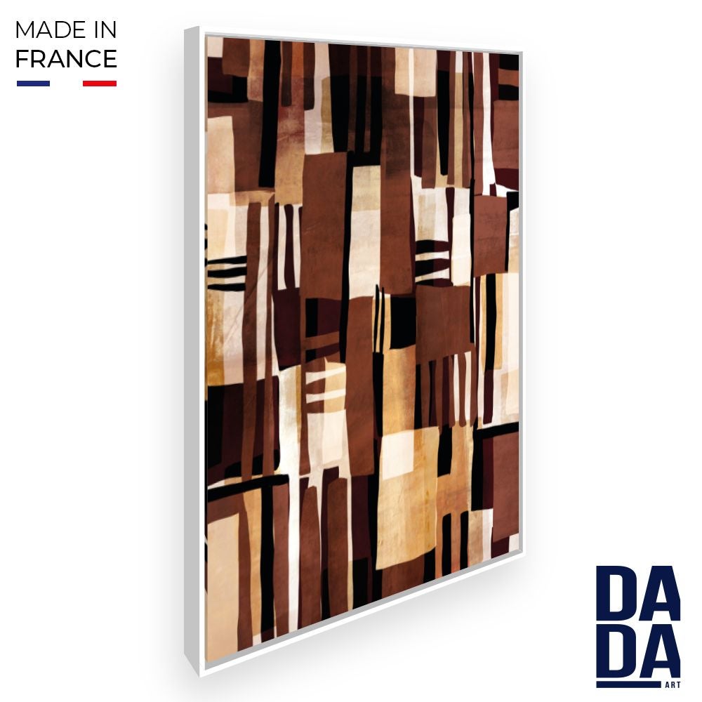 CHIC PLAID, Oeuvre sur toile étirée, encadré Blanc