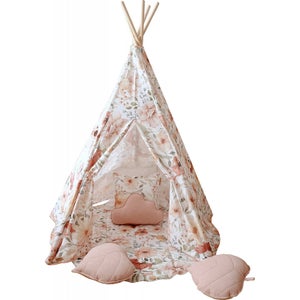 Tente Tipi Enfant 120x140 Cm - Avec Guirlande Lumineuse Et Sac, Intérieur/extérieur, Montage Facile