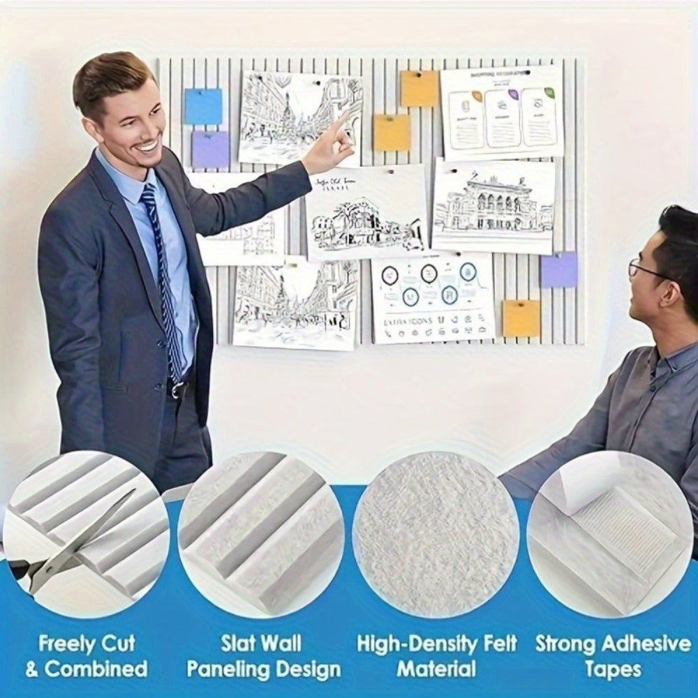 Tableau Mural En Feutre 3D Pour Photos, Messages, Notes, Adapté À La Décoration Murale Du Bureau, Du Salon, Du Dortoir, 60x120cm - 7