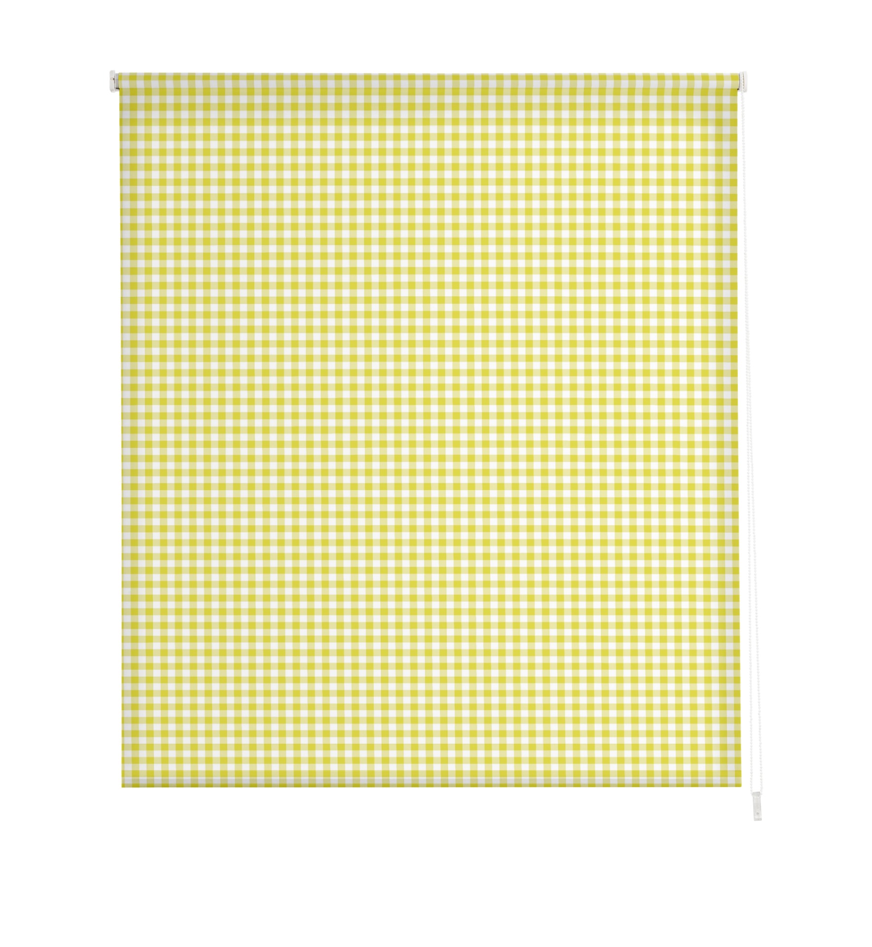 Estoralis | estores personalizados de cocina | 130 x 180 cm (ancho por alto) tamaño de tela 127 x 175 cm | modelo vichy-2 color amarillo